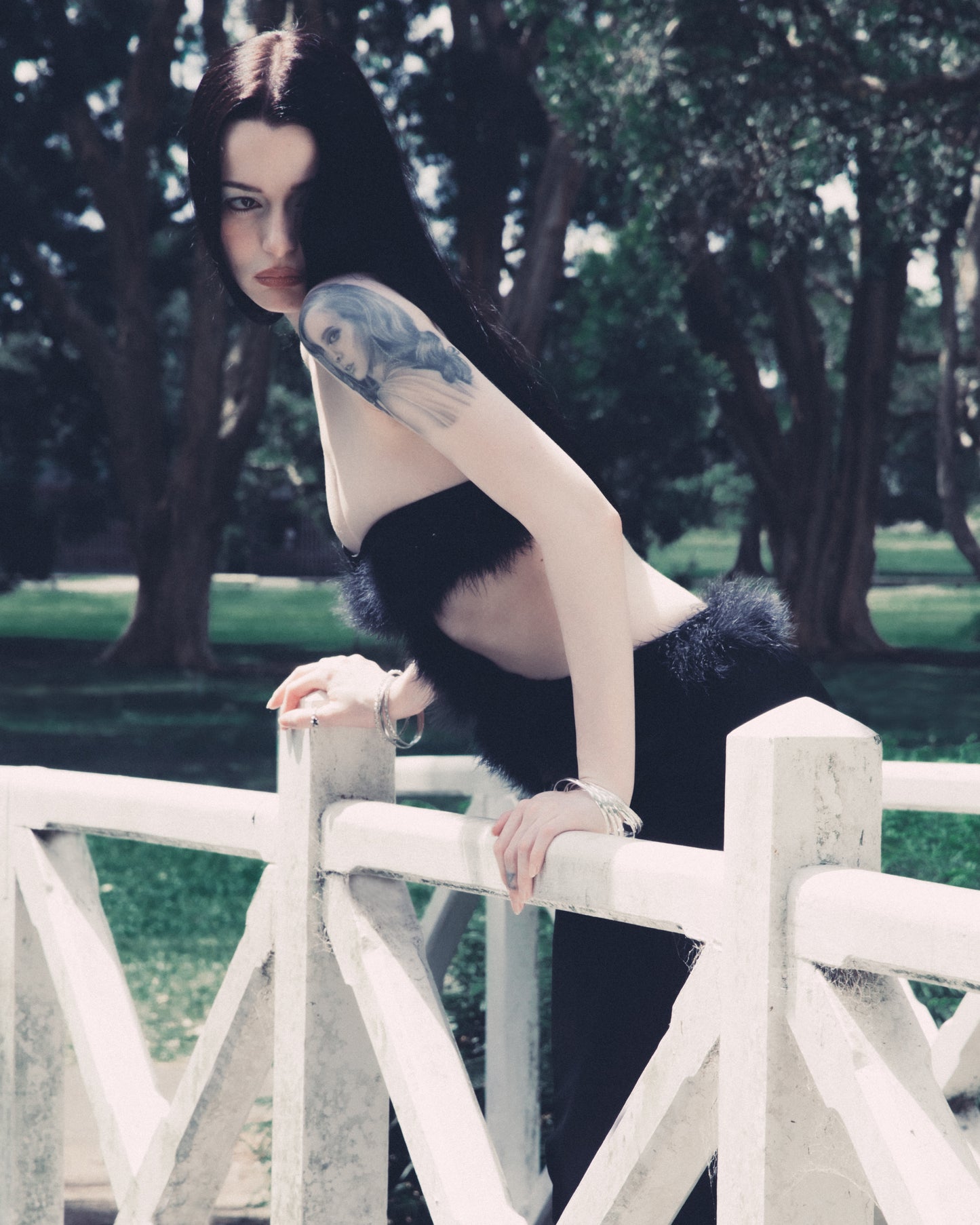 PLUME NOIRE GOWN - MARABOU