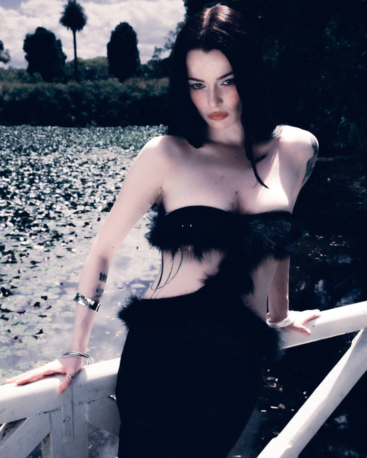 PLUME NOIRE GOWN - MARABOU