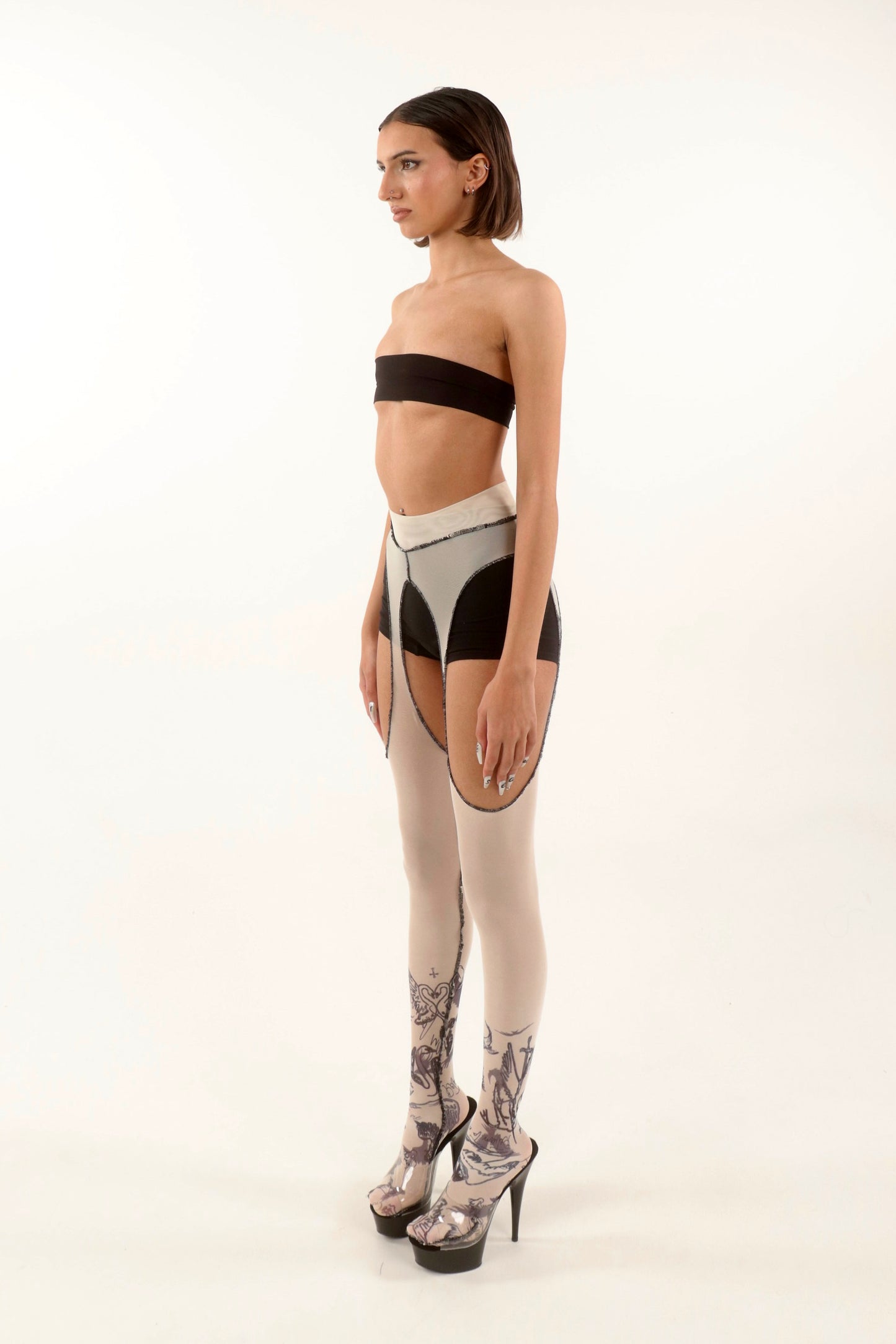 TATTOO GARTER TIGHTS