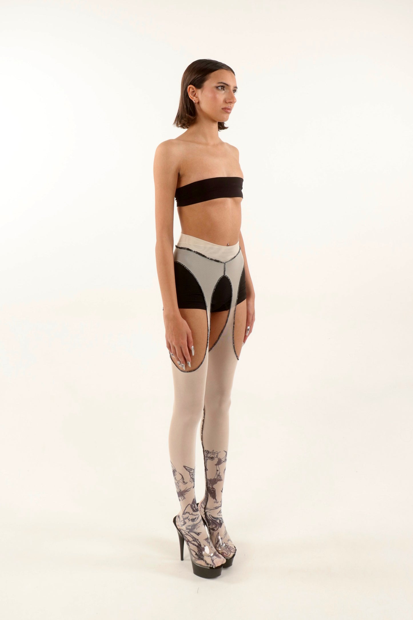 TATTOO GARTER TIGHTS